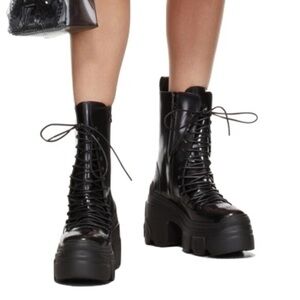 Simone Rocha Black Combat Boots